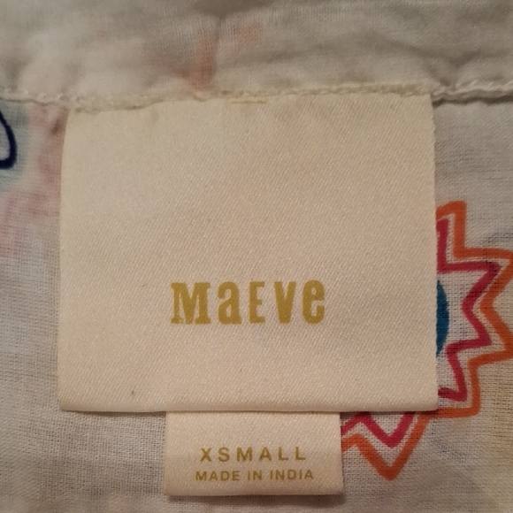 Anthropologie Maeve White Floral Blouse - Picture 2 of 9